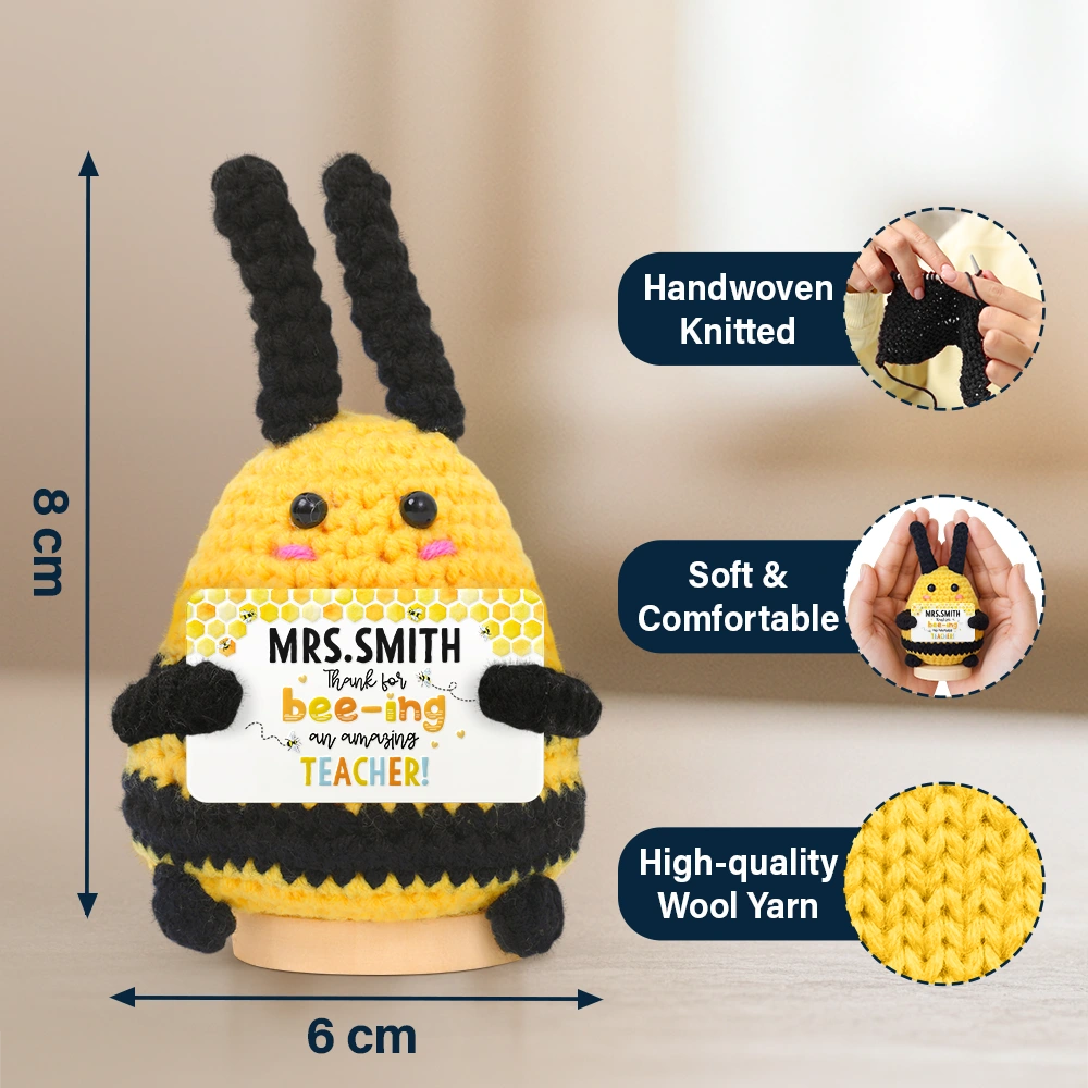 Back To School,Teacher - Thank You For Bee-ing Such An Amazing Teacher - Personalized Doll Crochet With Custom Card