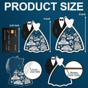 First Christmas Ornament Couple Bride & Groom - Personalized 2-Layered Mix Ornament