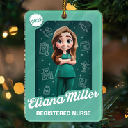 Gift For Yourself,Gift For Women,Gift For Men,Christmas,Happy,Nurse - 3D Effect Nurse Woman Man Toy Box - Personalized Custom Shaped Acrylic Ornament