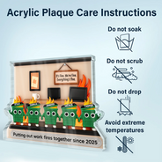Gifts For Colleagues,Happy - 3D Effect Dumpster Fires Putting Out Work Fires Together - Personalized Custom Shaped Acrylic Plaque