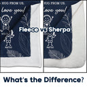 Gift For Mother,Gift For Grandma,Love,Stick Figure,Gift For Grandpa,Gift For Father - Grandpa Grandma Every Time You Snuggle This Blanket - Personalized Fleece Blanket, Sherpa Blanket