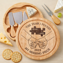 Gift For Couples,Love - The Year I Found My Missing Piece Charcuterie Couple - Personalized Cheese Board Set
