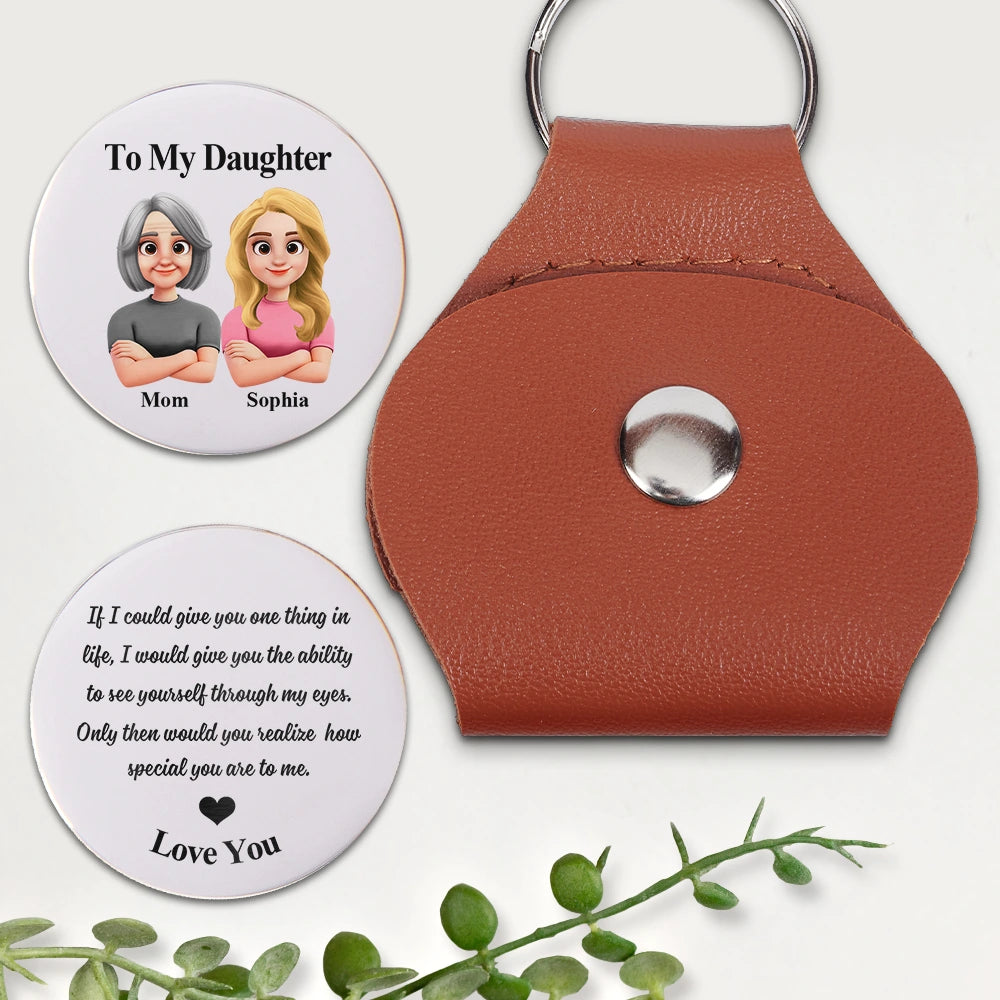 How Special You Are Mom Daughter Dad Daughter - Personalized Leather Pocket Hug