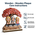 Gift For Mother,Mom - Daughters (Adult),Mom - Daughters (Young),Mom - Sons,Mom - Children,Love - Mother And Daughters Forever Linked Together Under Heart Tree - Personalized Custom Shaped Wooden Plaque