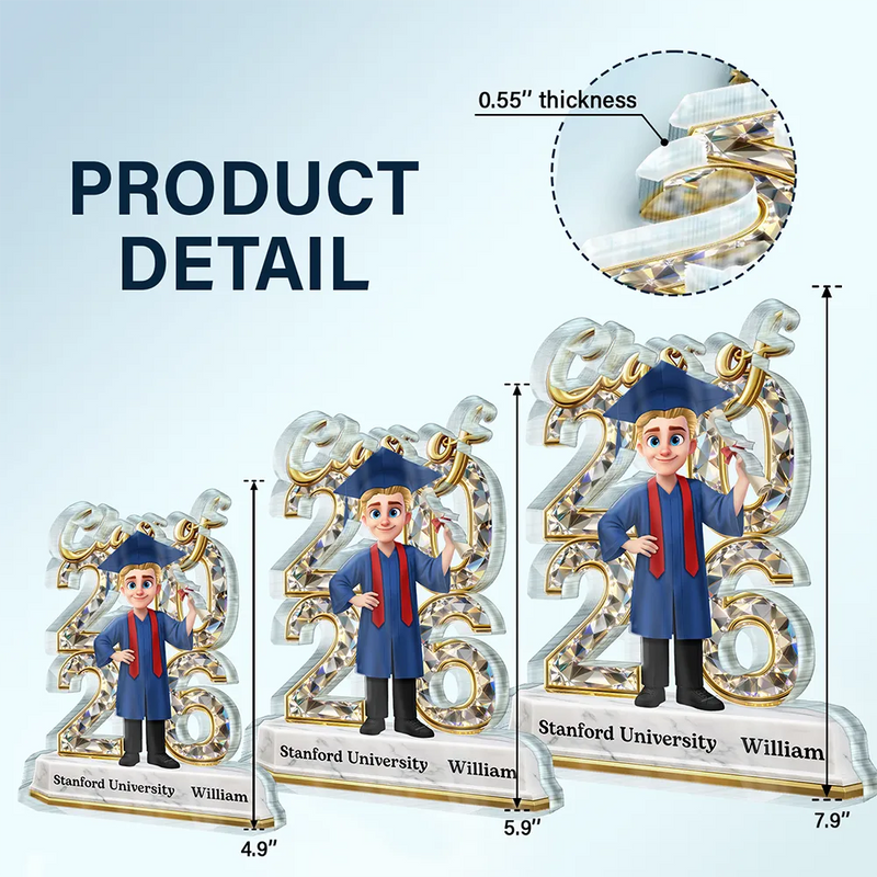 Graduation,Dad - Daughters (Adult),Gift For Daughter,Mom - Daughters (Adult),Dad - Sons,Gift For Son,Mom - Sons,Love - Congrats Grad Woman Man Crystal Effect - Personalized Custom Shaped Acrylic Plaque