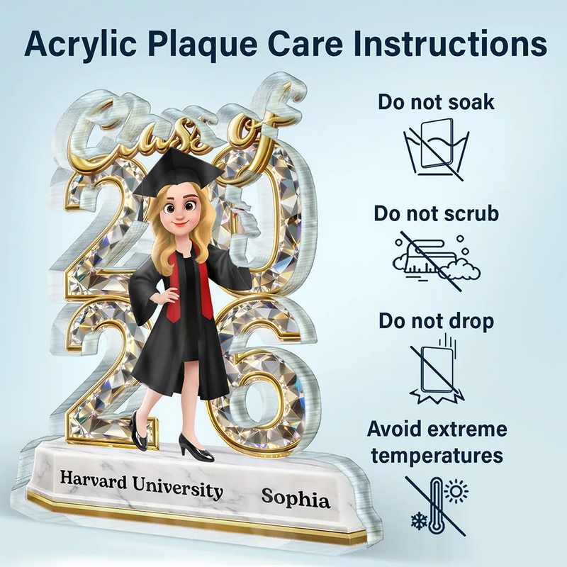 Congrats Grad Woman Man Crystal Effect - Personalized Custom Shaped Acrylic Plaque