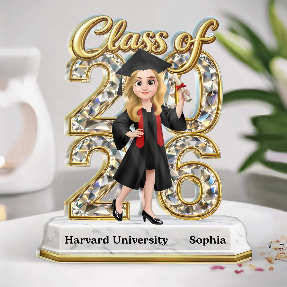 Congrats Grad Woman Man Crystal Effect - Personalized Custom Shaped Acrylic Plaque