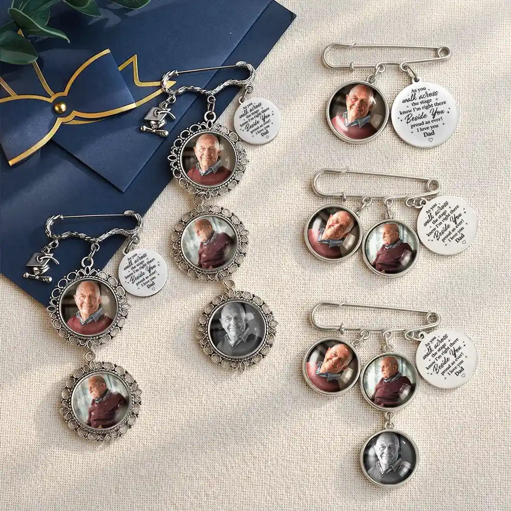 Custom Photo Across The Stage Know I'm Right There - Personalized Graduation Tassel Pin