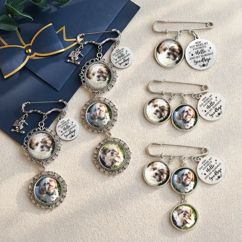 Custom Photo Once By My Side Forever In My Heart - Personalized Graduation Tassel Pin