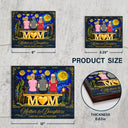 Gift For Mother,Mom - Daughters (Adult),Mom - Daughters (Young),Mom - Sons,Mom - Children,Love,Top Market,Vector - Mother & Children Forever Linked Together - Personalized LED Light Wooden Plaque