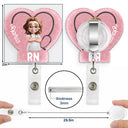 Nurse,Gift For Women,Gift For Men,Happy,Gift For Yourself,Vector - 3D Effect Nurse Job Title Heart - Personalized Badge Reel