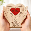Gift For Bestie,Gift For Sisters,Happy,Non-Eng,Grateful - Besties Sisters You Are The Piece That Holds Us Together - Personalized Custom Shaped Wooden Puzzle