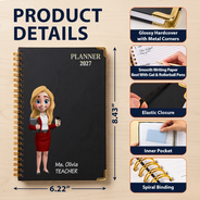 Confident,Gift For Colleagues,Top Market,Vector - Gift For Coworker, Teacher, Boss - Personalized Character With Name Journal