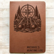 Gift For Men,Gift For Yourself,Gifts For Him,Happy,Hunting,Icon,Top Market - Gift For Hunters Husband Dad Grandpa - Personalized Hunting Log Leather Journal