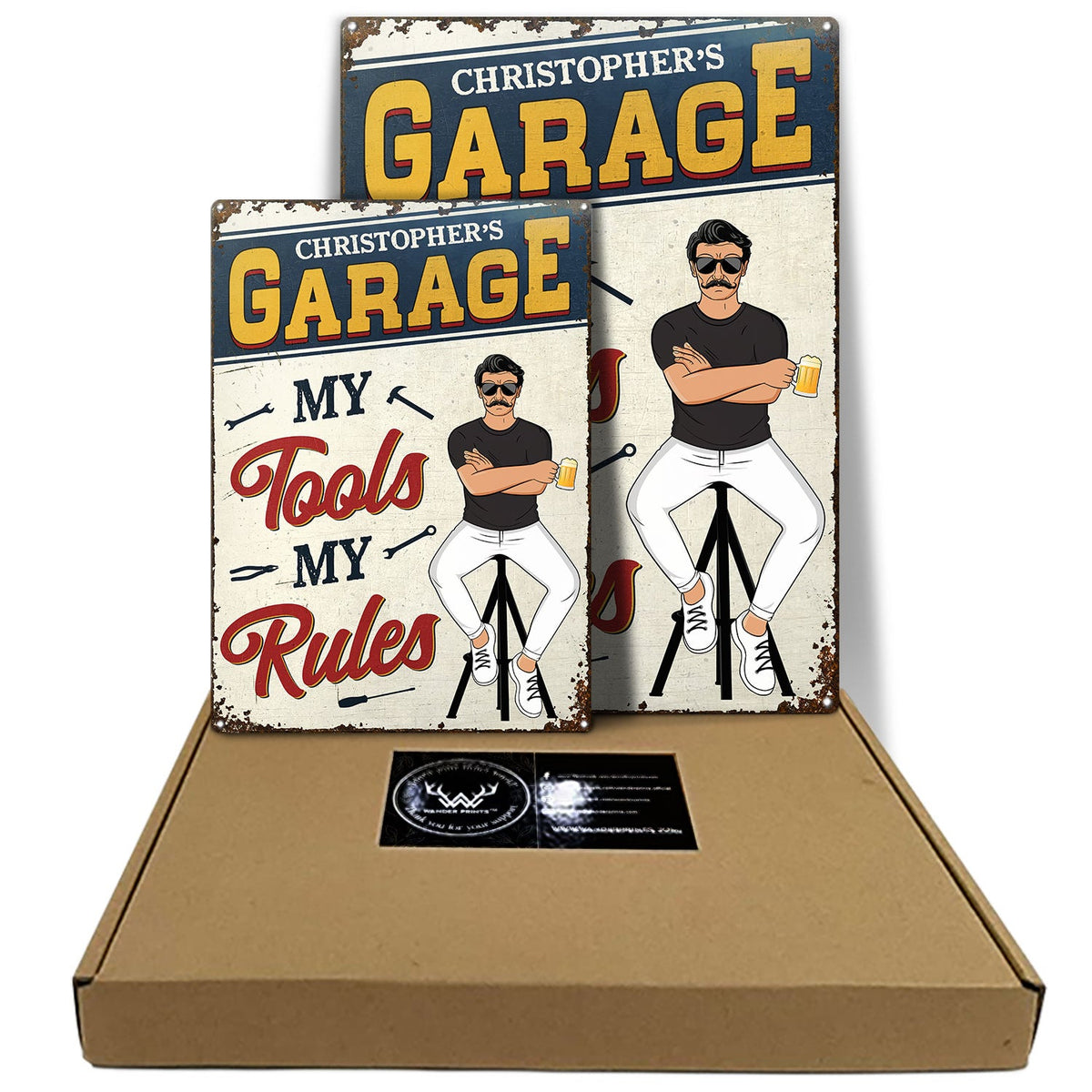 Retro Garage Fix Anything Except Stupid - Garage Home Decor - Personalized Custom Classic Metal Signs