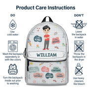 I Am Kind Smart Brave Affirmations - Gift For Kids, Back To School - Personalized Canvas Backpack
