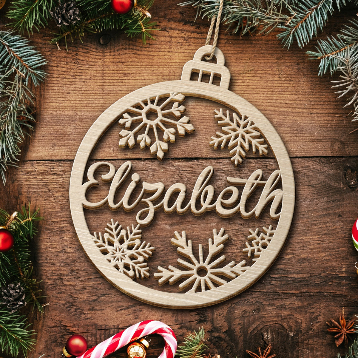 Family Custom Name Cut-out - Christmas Gift For Family - Personalized Wooden Cutout Ornament