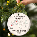 Side By Side Or Miles Apart - Christmas Gift For Family - Personalized Circle Ceramic Ornament