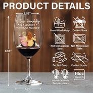 Gift For Bestie, Gift For Sisters, Gift For Women, Gifts For Colleagues, Funny - A True Friendship Is A Journey Without An End - Personalized Wine Glass