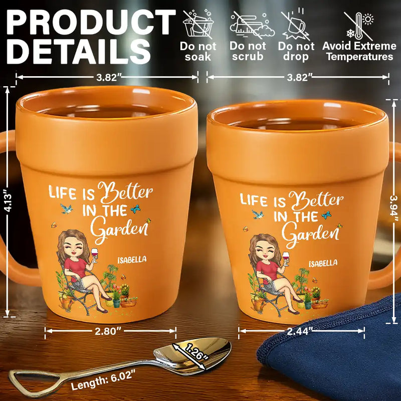 A Girl Who Loves Gardening - Personalized Plant Pot Ceramic Mug