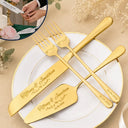 Romantic,Gift For Couples,Wedding,Custom Text - A Sweet Slice Of Forever - Personalized Cake Cutting Set