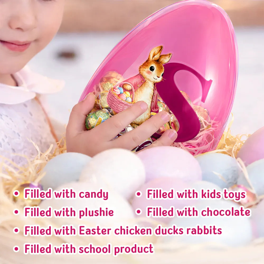 Easter,Happy,Gift For Kids,Parents - Adorable Bunny Holding An Egg Basket - Personalized Fillable Egg