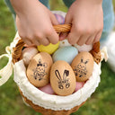 Gift For Kids, Gift For Grandkids, Non-Eng - Adorable Bunny With Name - Personalized Musical Wooden Easter Egg Shaker