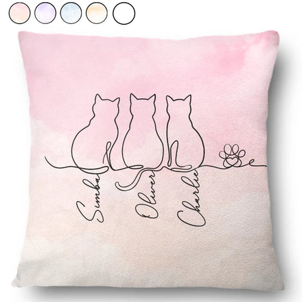 Adorable Cat Line - Personalized Pillow