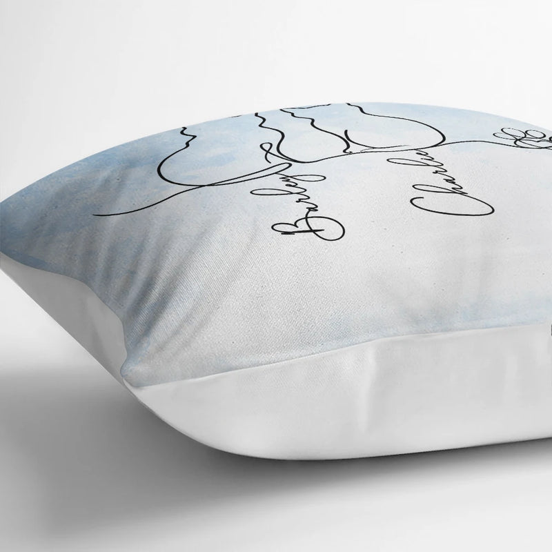 Cat Lovers, Cat Mom, Cat Dad, Pet Lovers, Pet Mom, Pet Dad, Happy - Adorable Cat Line - Personalized Pillow