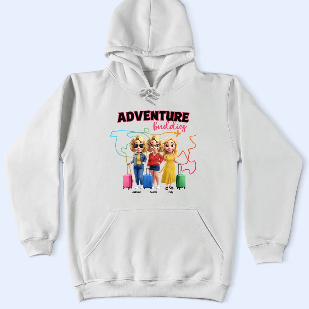 Travel,Gift For Bestie,Best friends' Hobby,Happy - Adventure Buddies 3D Effect - Personalized T Shirt