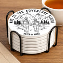Gift For Couples,Gift For Husband,Old Couples,Gift For Wife,Gift For Boyfriend,Gift For Girlfriend,LGBT,Love - Adventure Partners For Life - Personalized Ceramic Coaster