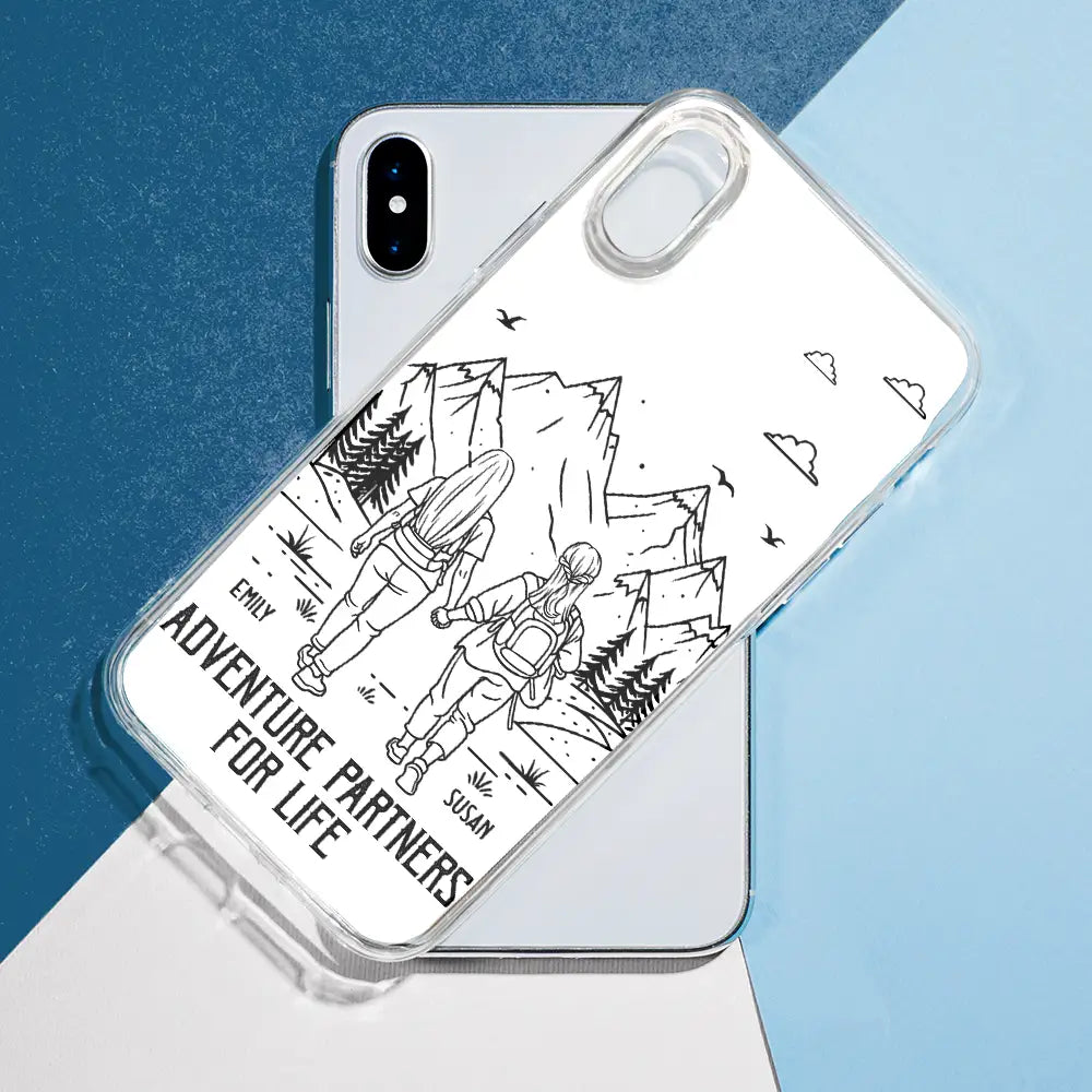 Gift For Couples,Gift For Husband,Old Couples,Gift For Wife,Gift For Boyfriend,Gift For Girlfriend,LGBT,Love - Adventure Partners For Life - Personalized Clear Phone Case