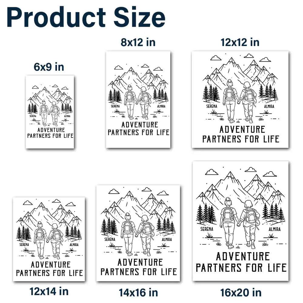 Gift For Couples,Old Couples,Gift For Husband,Gift For Wife,Gift For Boyfriend,Gift For Girlfriend,Happy - Adventure Partners For Life - Personalized Decor Decal