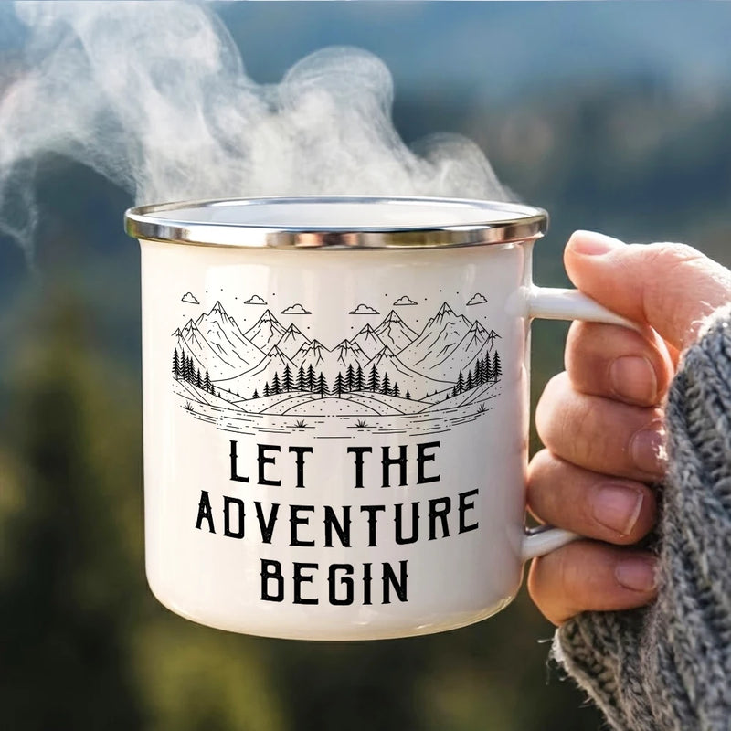 Gift For Couples, Gift For Husband, Old Couples, Gift For Wife, Gift For Boyfriend, Gift For Girlfriend, Love, Top Market - Adventure Partners For Life - Personalized Enamel Mug