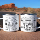 Gift For Couples, Gift For Husband, Old Couples, Gift For Wife, Gift For Boyfriend, Gift For Girlfriend, Love, Top Market - Adventure Partners For Life - Personalized Enamel Mug