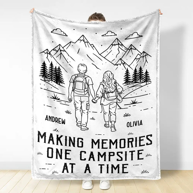 Gift For Couples,Old Couples,Gift For Husband,Gift For Wife,Gift For Boyfriend,Gift For Girlfriend,Happy - Adventure Partners For Life - Personalized Fleece Blanket, Sherpa Blanket