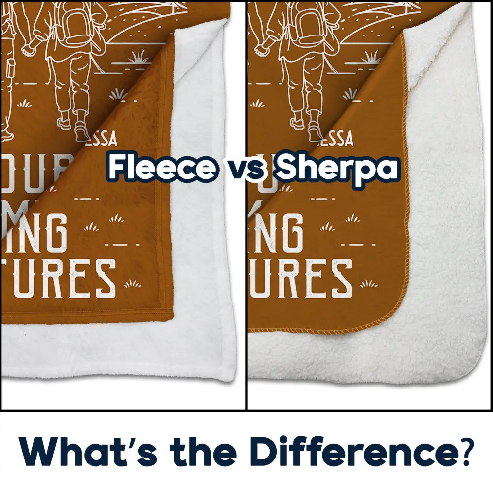 Gift For Couples,Old Couples,Gift For Husband,Gift For Wife,Gift For Boyfriend,Gift For Girlfriend,Happy - Adventure Partners For Life - Personalized Fleece Blanket, Sherpa Blanket