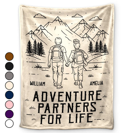 Adventure Partners For Life - Personalized Fleece Blanket, Sherpa Blanket