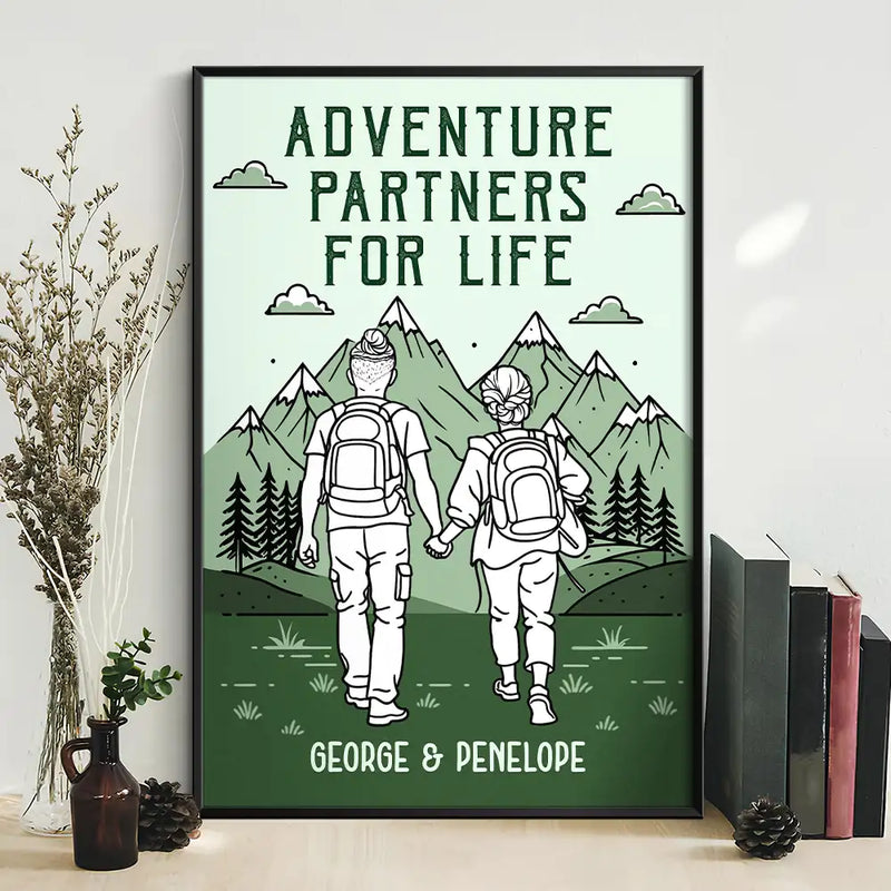 Gift For Couples,Gift For Husband,Old Couples,Gift For Wife,Gift For Boyfriend,Gift For Girlfriend,LGBT,Love - Adventure Partners For Life - Personalized Poster