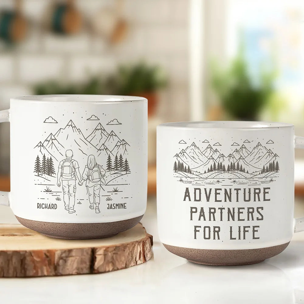 Adventure Partners For Life - Personalized Pottery Mug