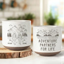 Gift For Couples,Old Couples,Gift For Husband,Gift For Wife,Gift For Boyfriend,Gift For Girlfriend,Happy - Adventure Partners For Life - Personalized Pottery Mug