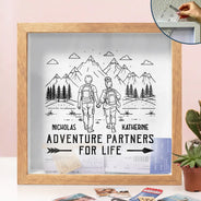 Old Couples,Gift For Husband,Gift For Wife,Gift For Boyfriend,Gift For Girlfriend,Travel,Happy - Adventure Partners For Life - Personalized Ticket Memory Box