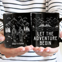 Gift For Couples,Gift For Husband,Old Couples,Gift For Wife,Gift For Boyfriend,Gift For Girlfriend,LGBT,Love - Adventure Partners For Life Couple Line Art - Personalized Mug