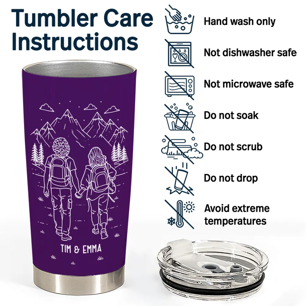 Gift For Couples,Gift For Husband,Old Couples,Gift For Wife,Gift For Boyfriend,Gift For Girlfriend,LGBT,Love - Adventure Partners For Life Couple Line Art - Personalized Tumbler