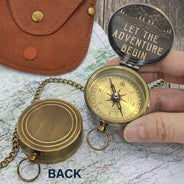 Camping,Campsite,Happy,Gift For Couples,Gift For Husband,Gift For Wife,Gift For Boyfriend,Gift For Girlfriend - Adventure Partners For Life Sketch - Personalized Engraved Brass Compass
