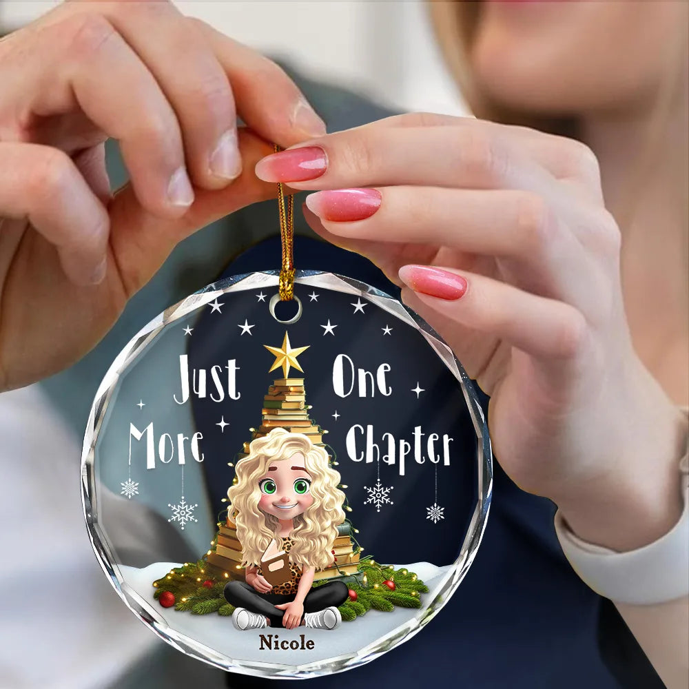 Gift For Yourself, Gift For Women, Gift For Men, Reading, Funny, Christmas - All Booked For Christmas - Personalized Circle Glass Ornament