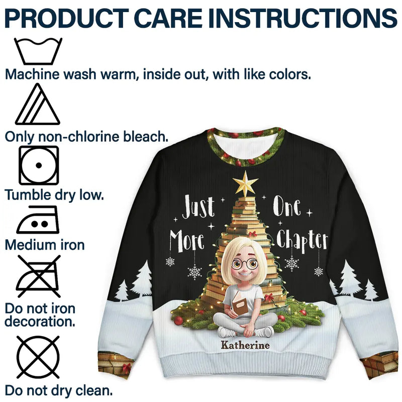 Gift For Yourself,Gift For Women,Gift For Men,Reading,Funny,Christmas - All Booked For Christmas - Personalized Unisex Ugly Sweater