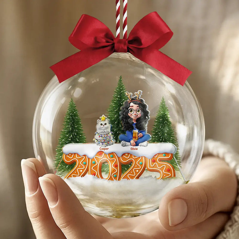 Christmas, Family, Love - All Family 3D Effect - Personalized 3D Acrylic Ball Ornament
