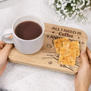 Dog Lovers,Dog Mom,Pet Lovers,Pet Mom,Pet Dad - All I Need Is Coffee And My Dogs - Personalized Serving Board With Cup Holder