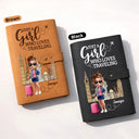 Gift For Yourself,Gift For Women,Gift For Men,Happy,Travel,Cruising - All My Travel Crap - Personalized Leather Cable Bag